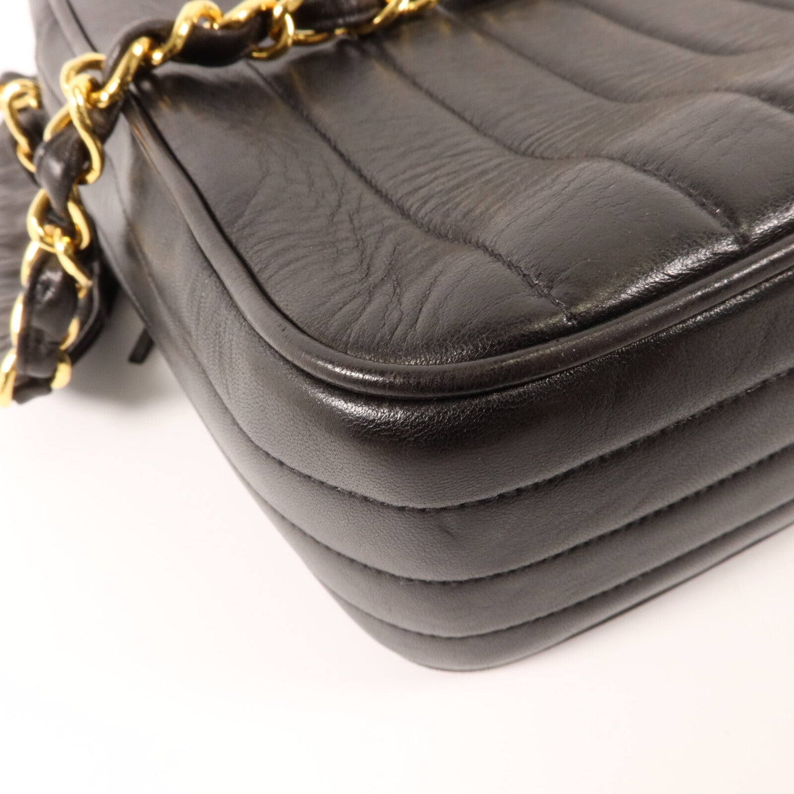 CHANEL 羊皮皮革Vintage Chain Shoulder鏈帶肩背袋