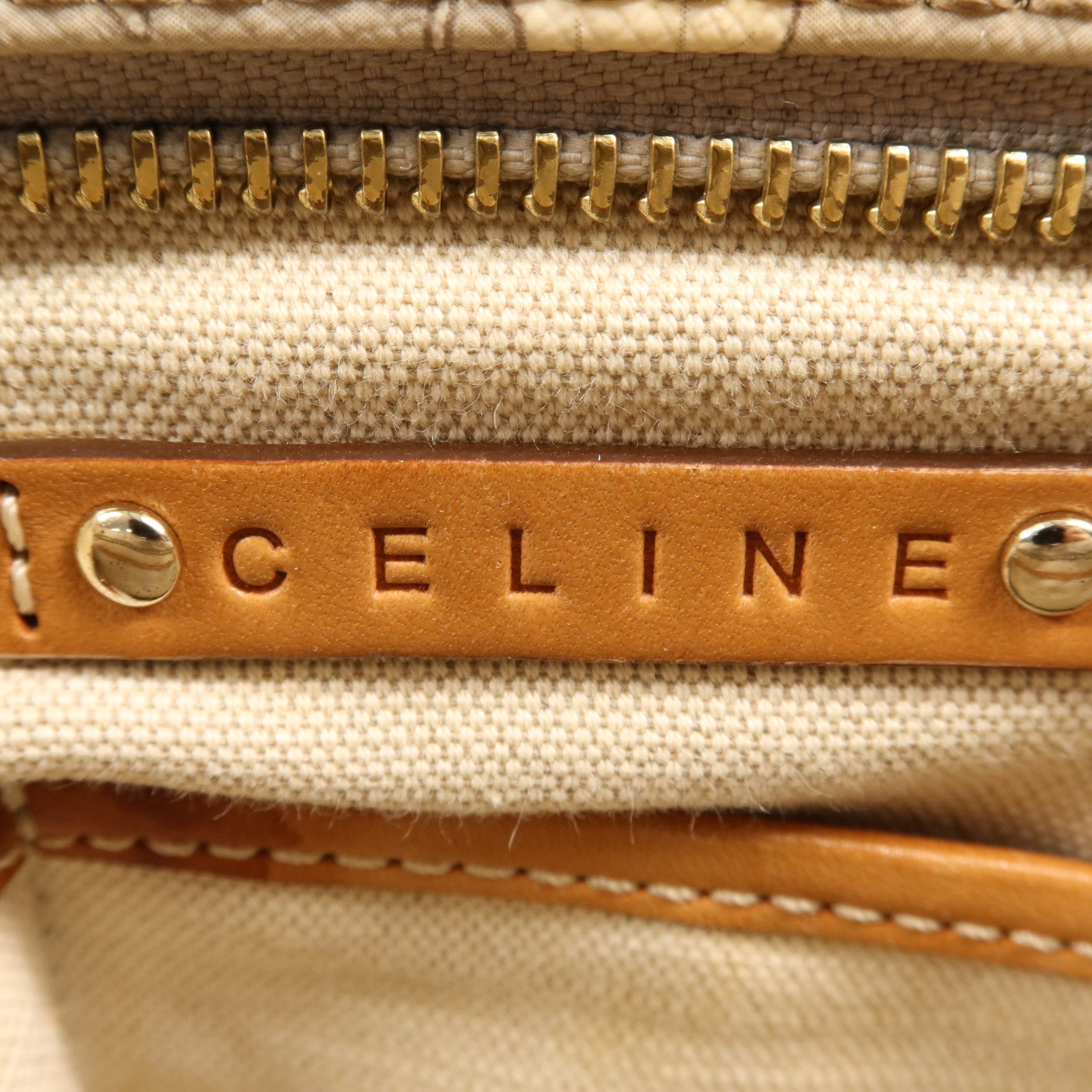 CELINE 塗層帆布Hand Bag金扣手挽袋