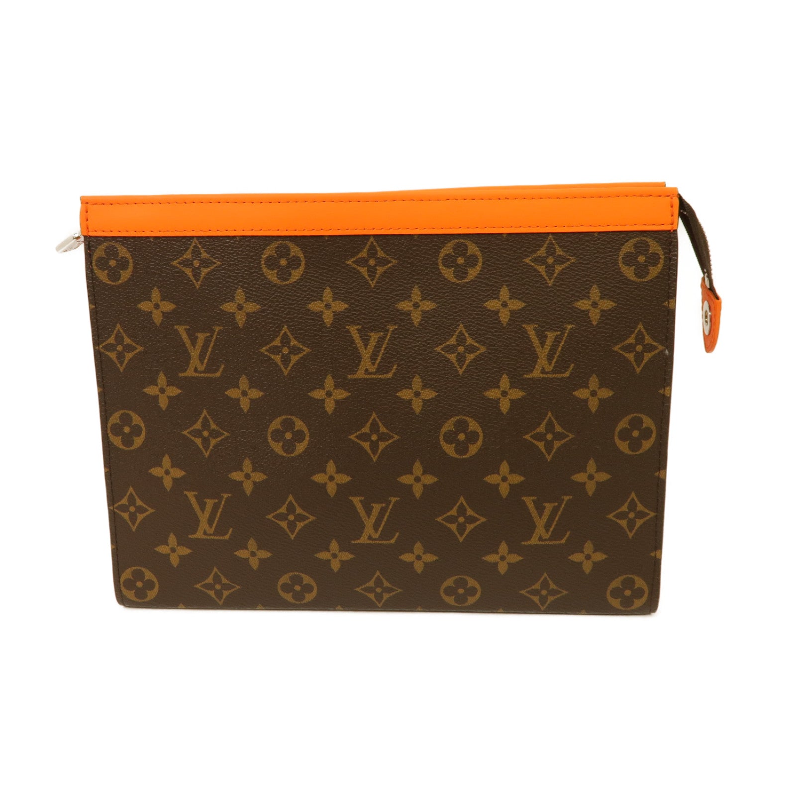 LOUIS VUITTON Monogram Pochette Voyage MM金扣手拿包棕色
