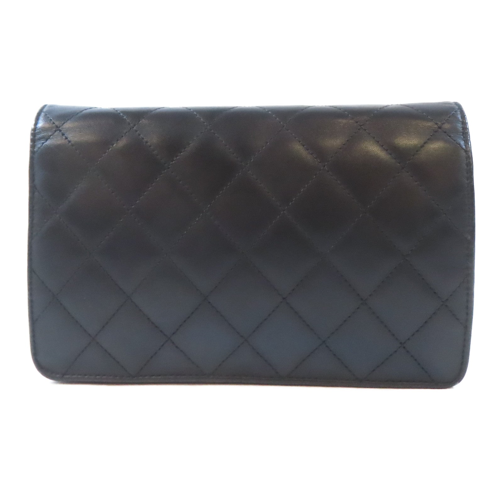 CHANEL 【激減優惠】菱格牛皮皮革Cambon Wallet On Chain銀扣鏈帶肩背袋黑色