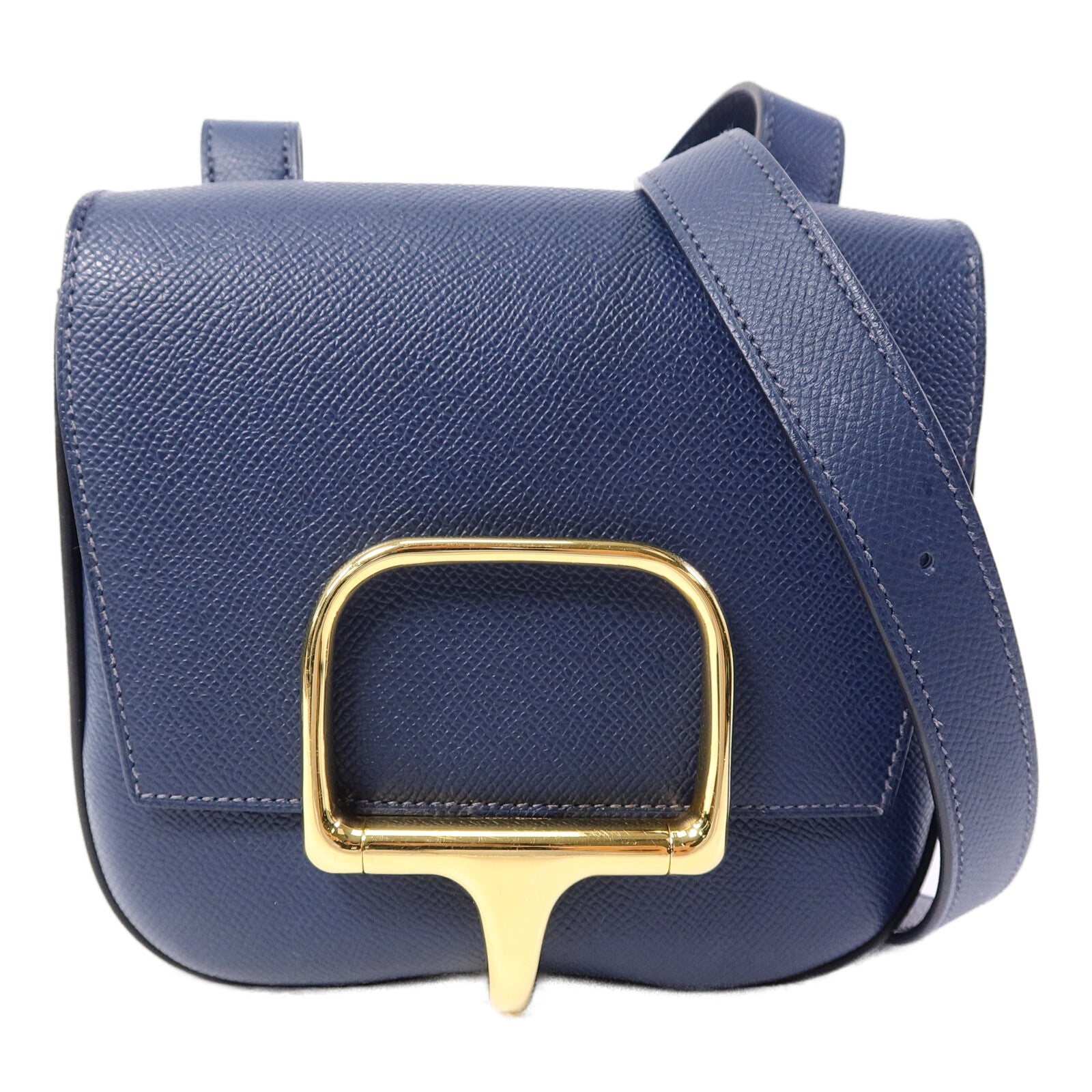 HERMES Epsom皮革Della Cavalleria Mini肩背袋Bleu Indigo