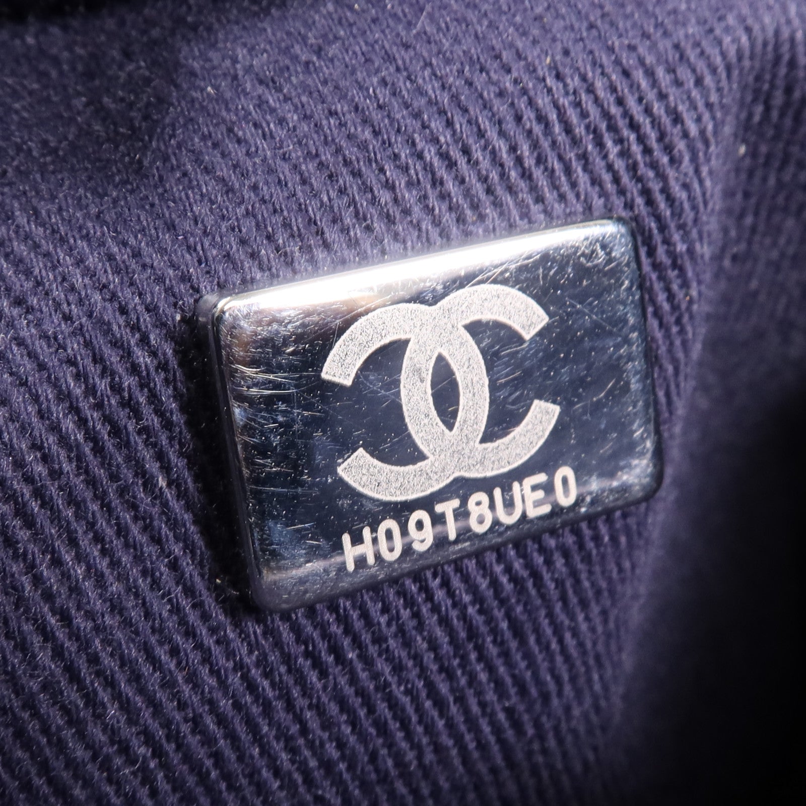 CHANEL 帆布Deauville銀扣鏈帶肩背袋