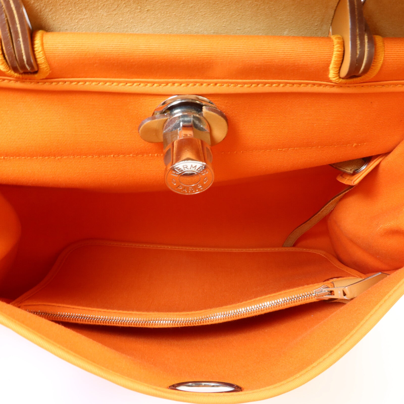 HERMES 帆布Herbag PM手挽肩背兩用袋Orange