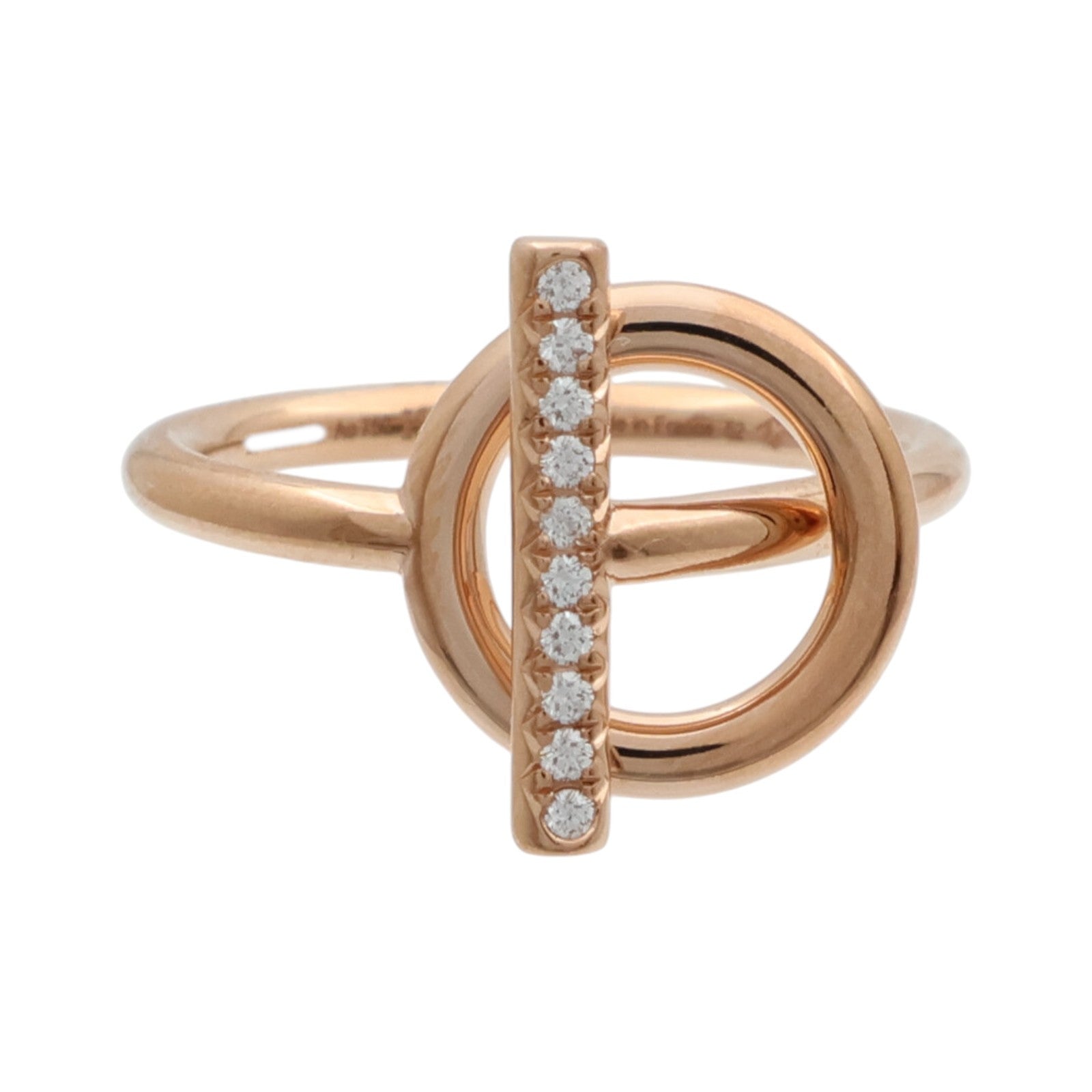 HERMES 18K玫瑰金Echappee Ring鑽石戒指