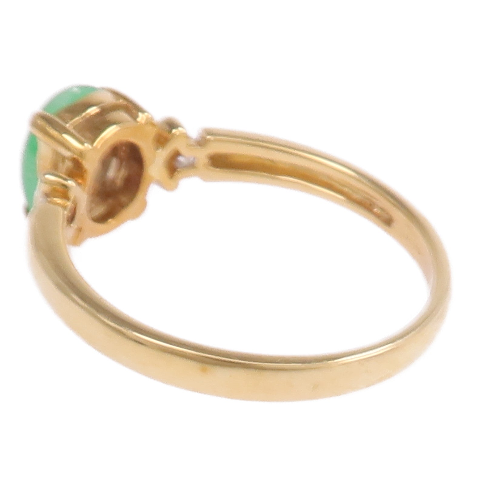 JEWELRY 【激減優惠】18K黃金Jade Diamond Ring翡翠/鑽石戒指US#6.5