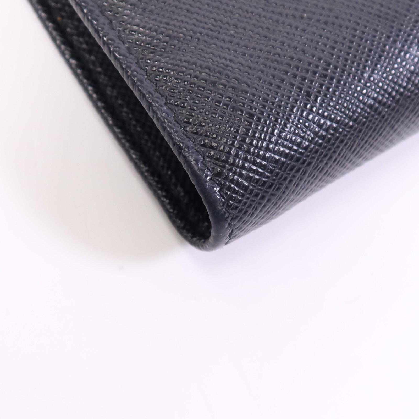 PRADA Saffiano皮革Bifold Wallet金扣錢包
