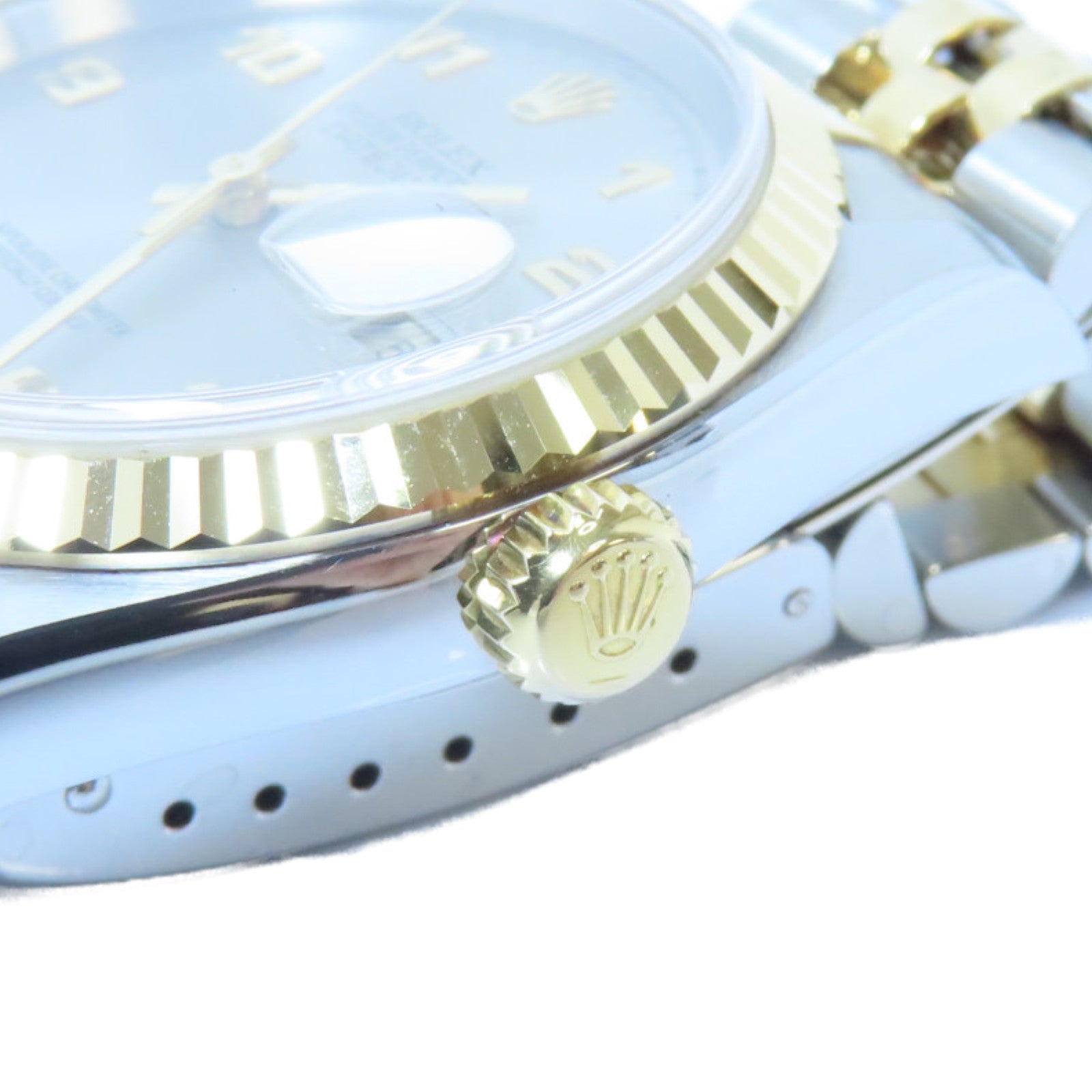 ROLEX Datejust 18K黃金/不鏽鋼手錶自動機芯銀色