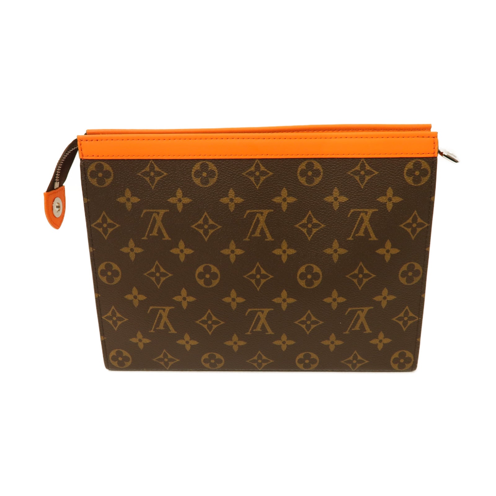 LOUIS VUITTON Monogram Pochette Voyage MM金扣手拿包棕色