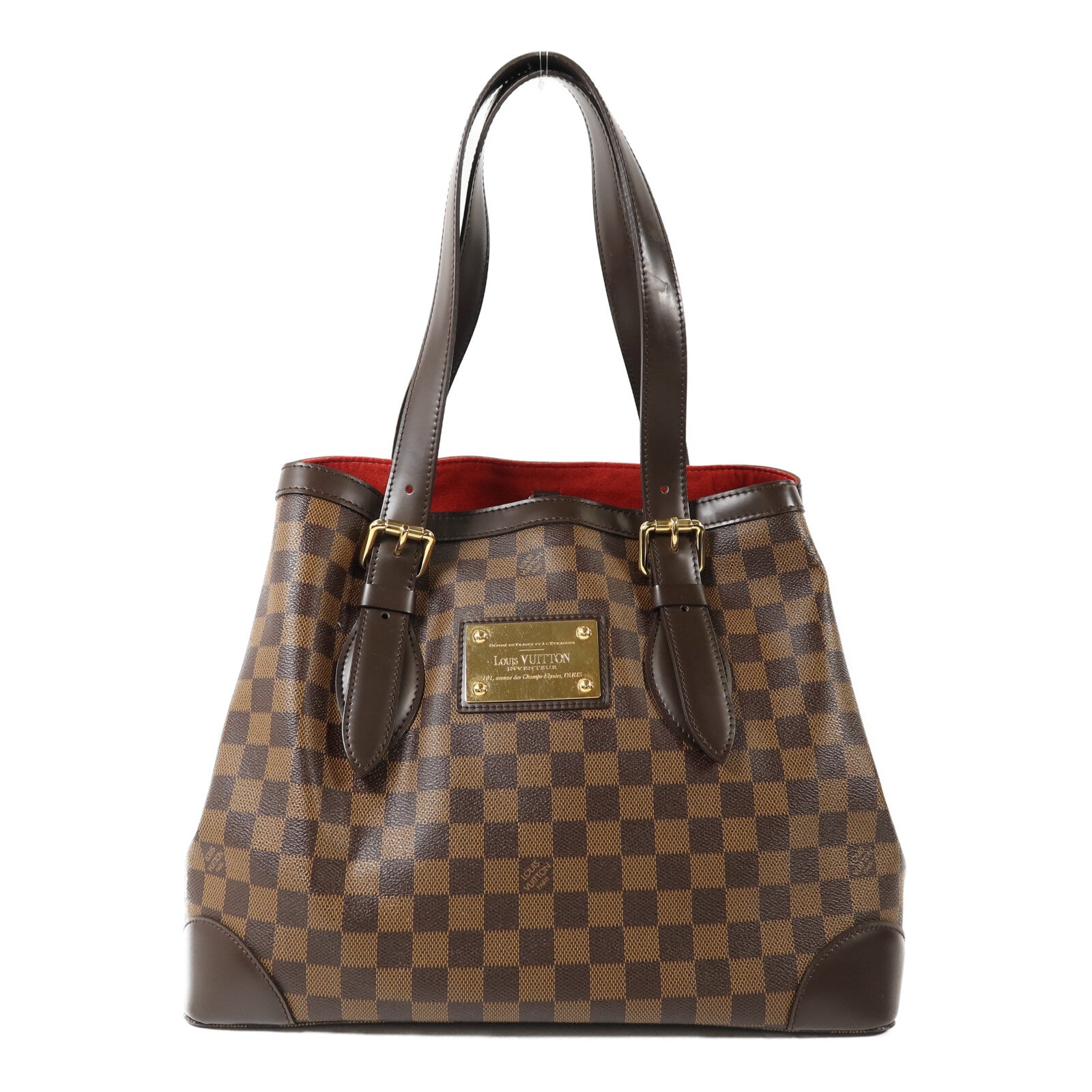 LOUIS VUITTON Damier Hampstead MM金扣手挽袋