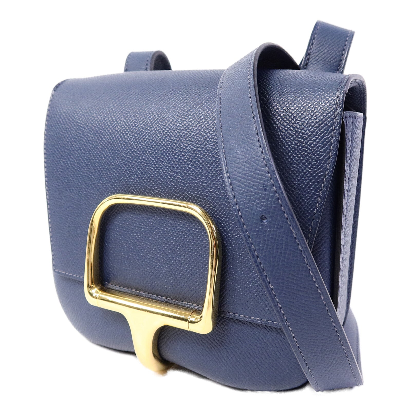 HERMES Epsom皮革Della Cavalleria Mini肩背袋Bleu Indigo