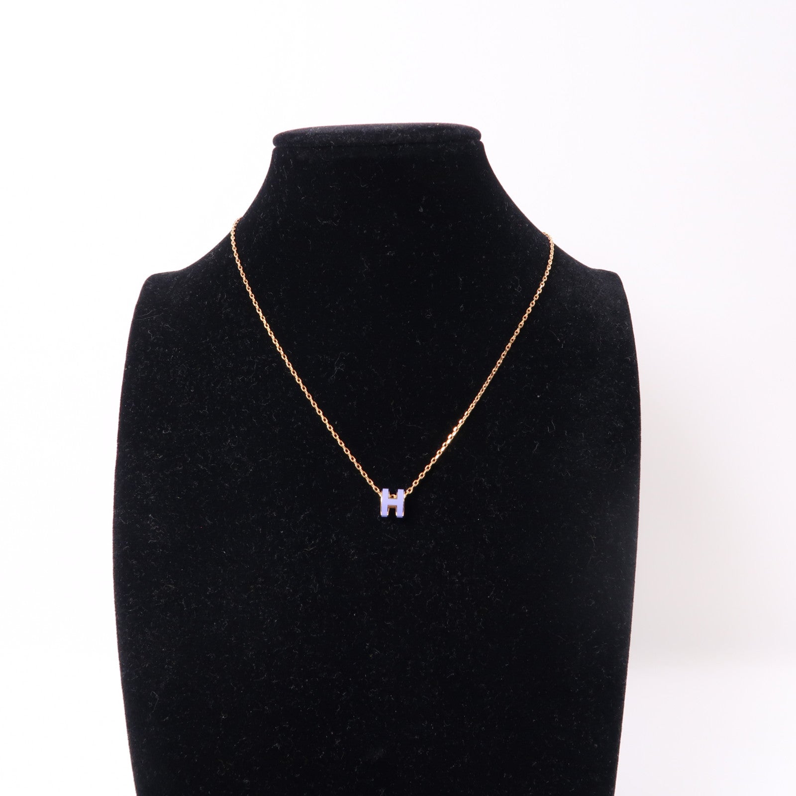 HERMES 金屬Mini Pop H Necklace項鍊紫色/金色