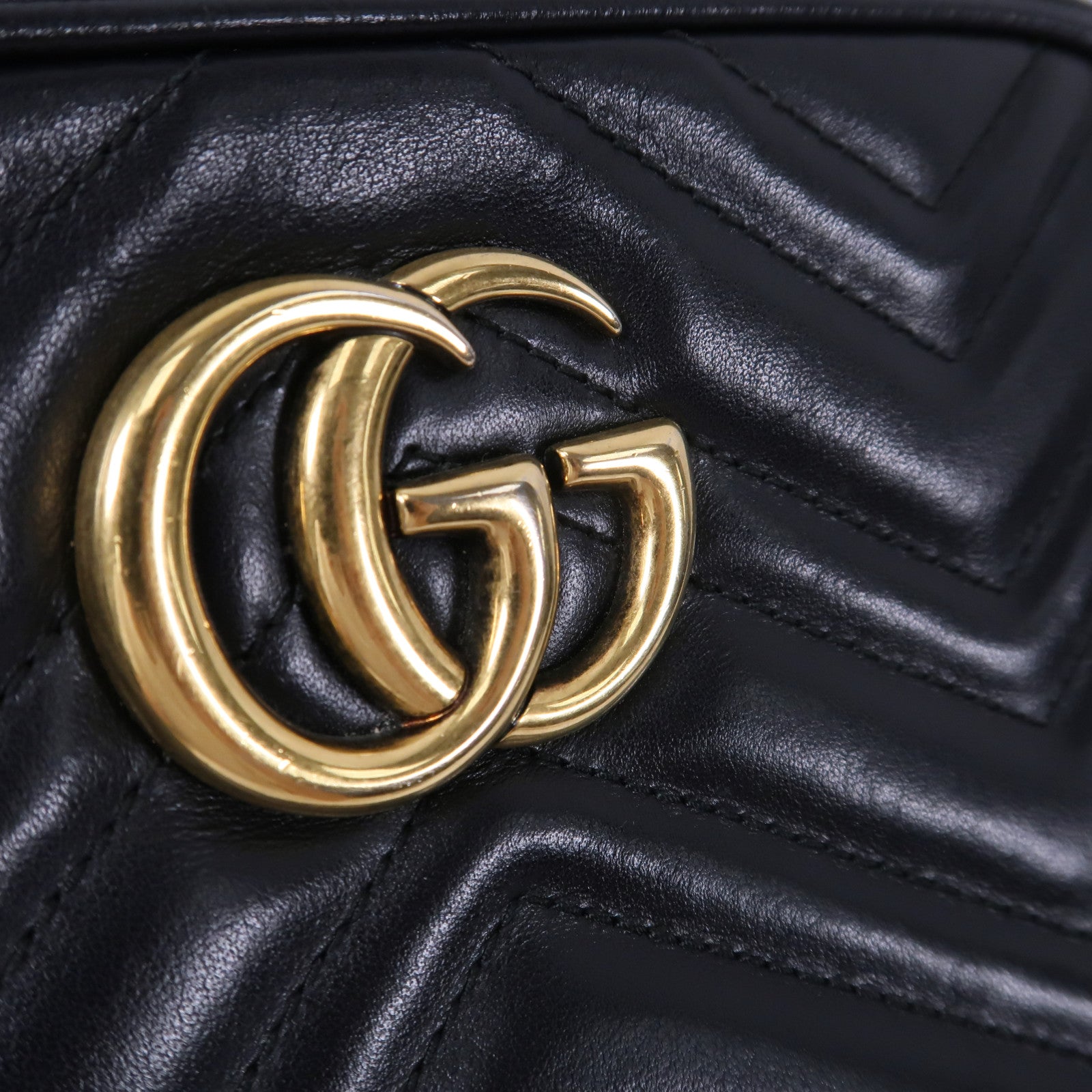 GUCCI 牛皮皮革GG Marmont鏈帶肩背袋