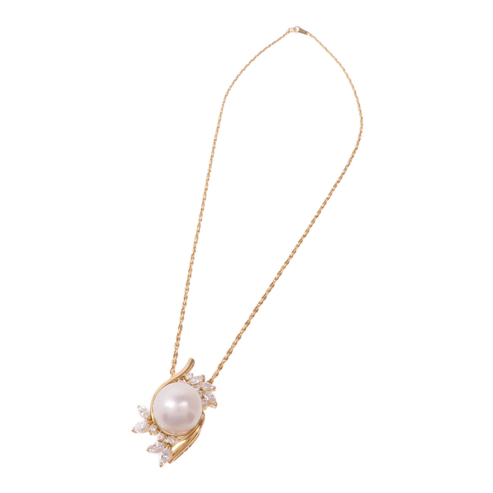 JEWELRY 【激減優惠】18K黄金Pearl Diamond Necklace珍珠/鑽石項鍊