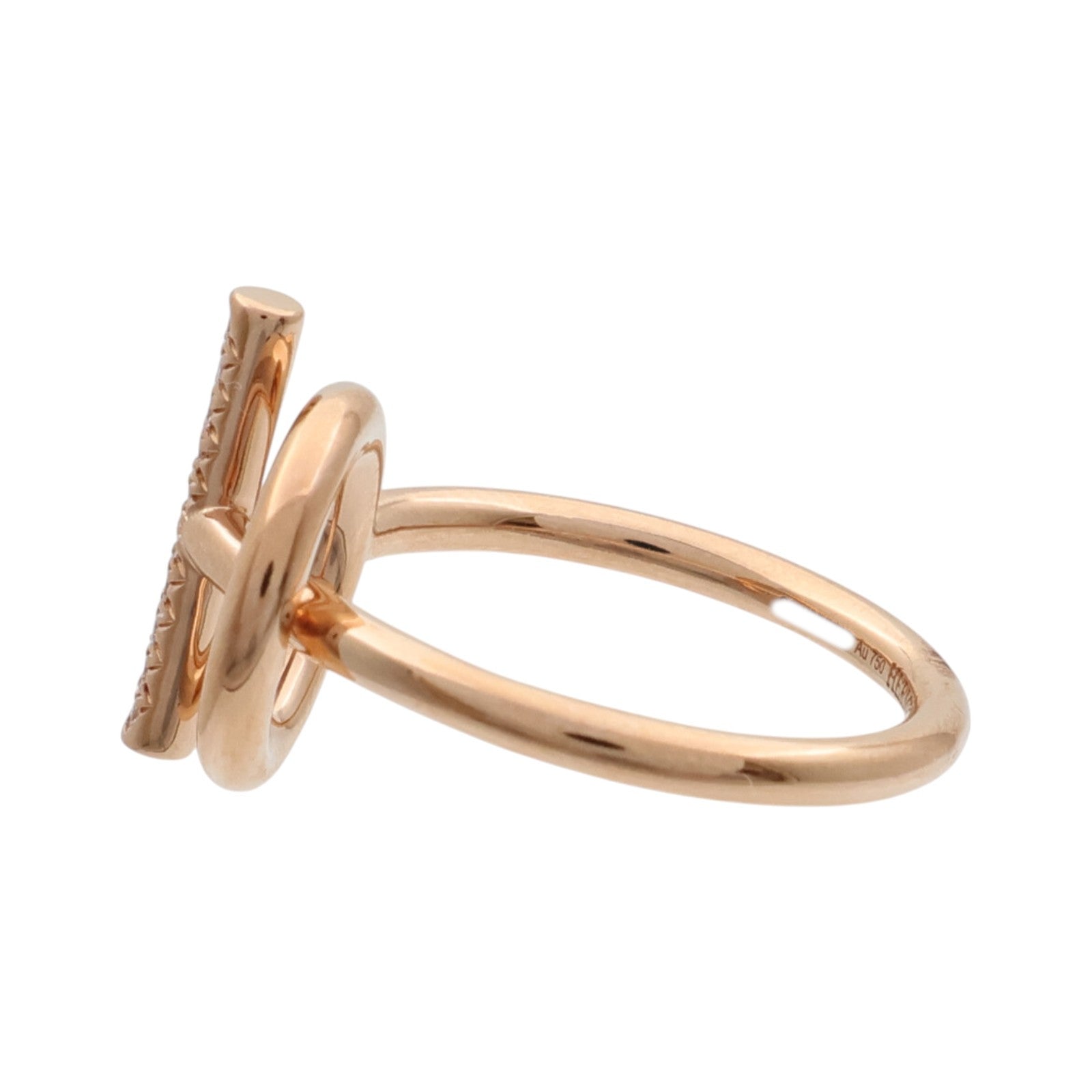 HERMES 18K玫瑰金Echappee Ring鑽石戒指