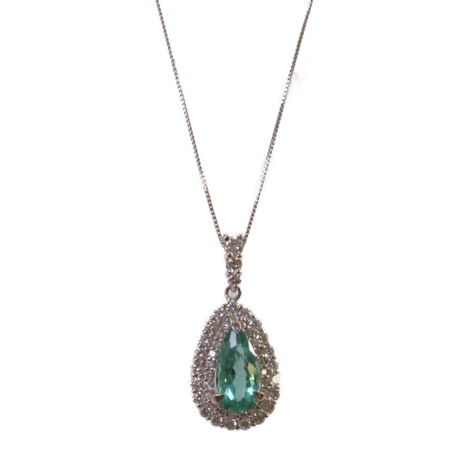 JEWELRY 【激減優惠】PT900/PT850鉑金/1.84ct碧壐/0.78ct鑽石Tourmaline Necklace項鏈