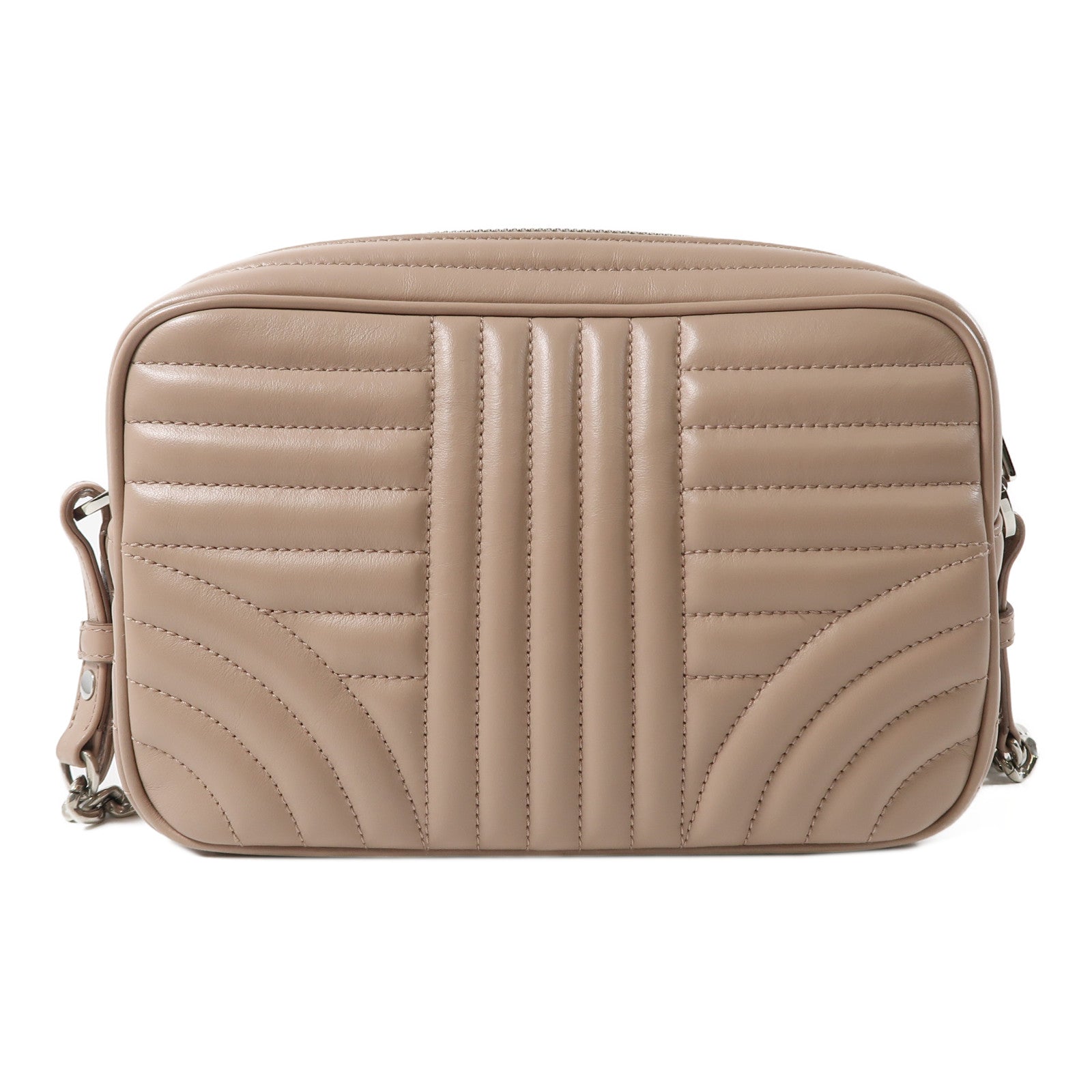 PRADA 牛皮皮革Shoulder Bag銀扣鏈帶肩背袋粉紅色