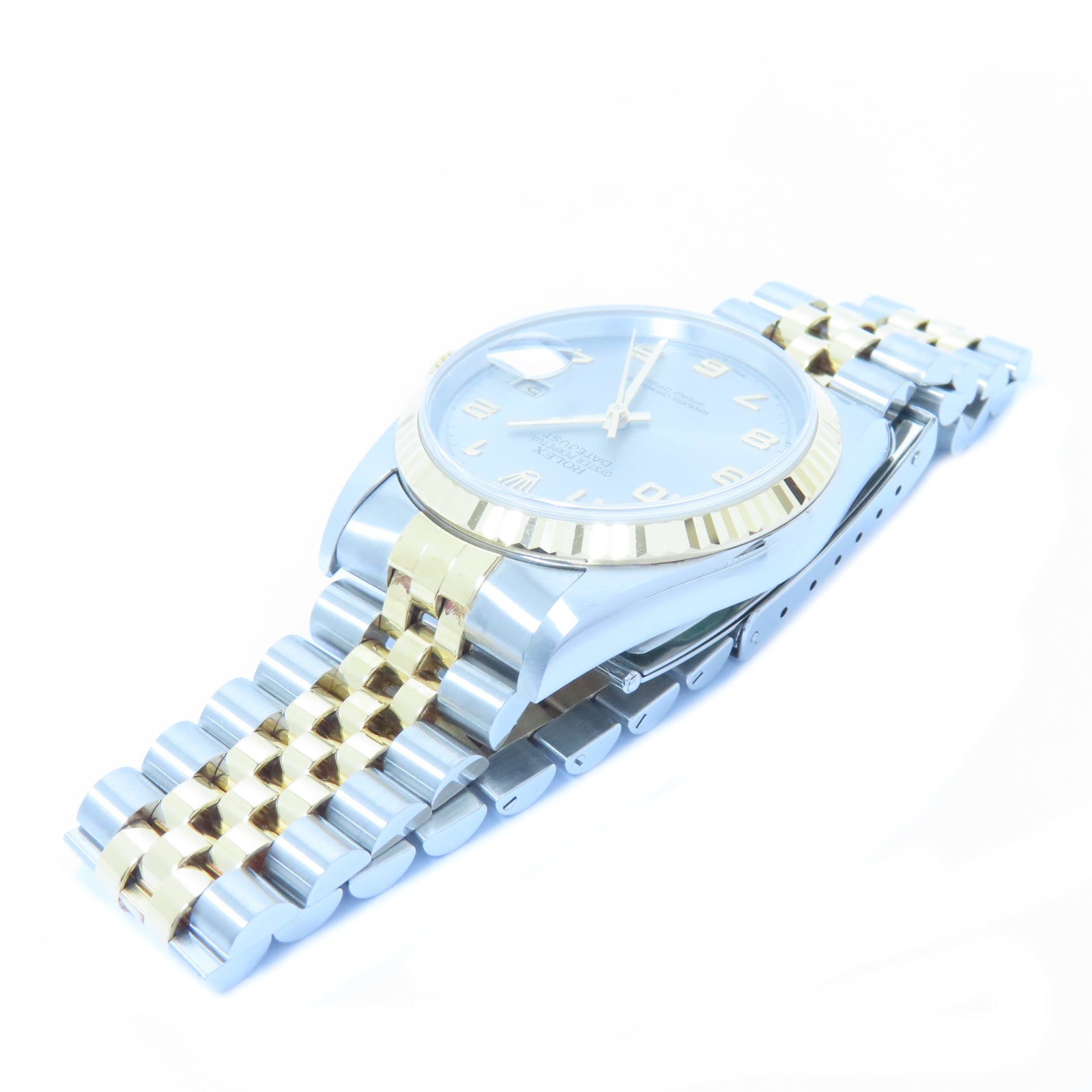 ROLEX Datejust 18K黃金/不鏽鋼手錶自動機芯銀色