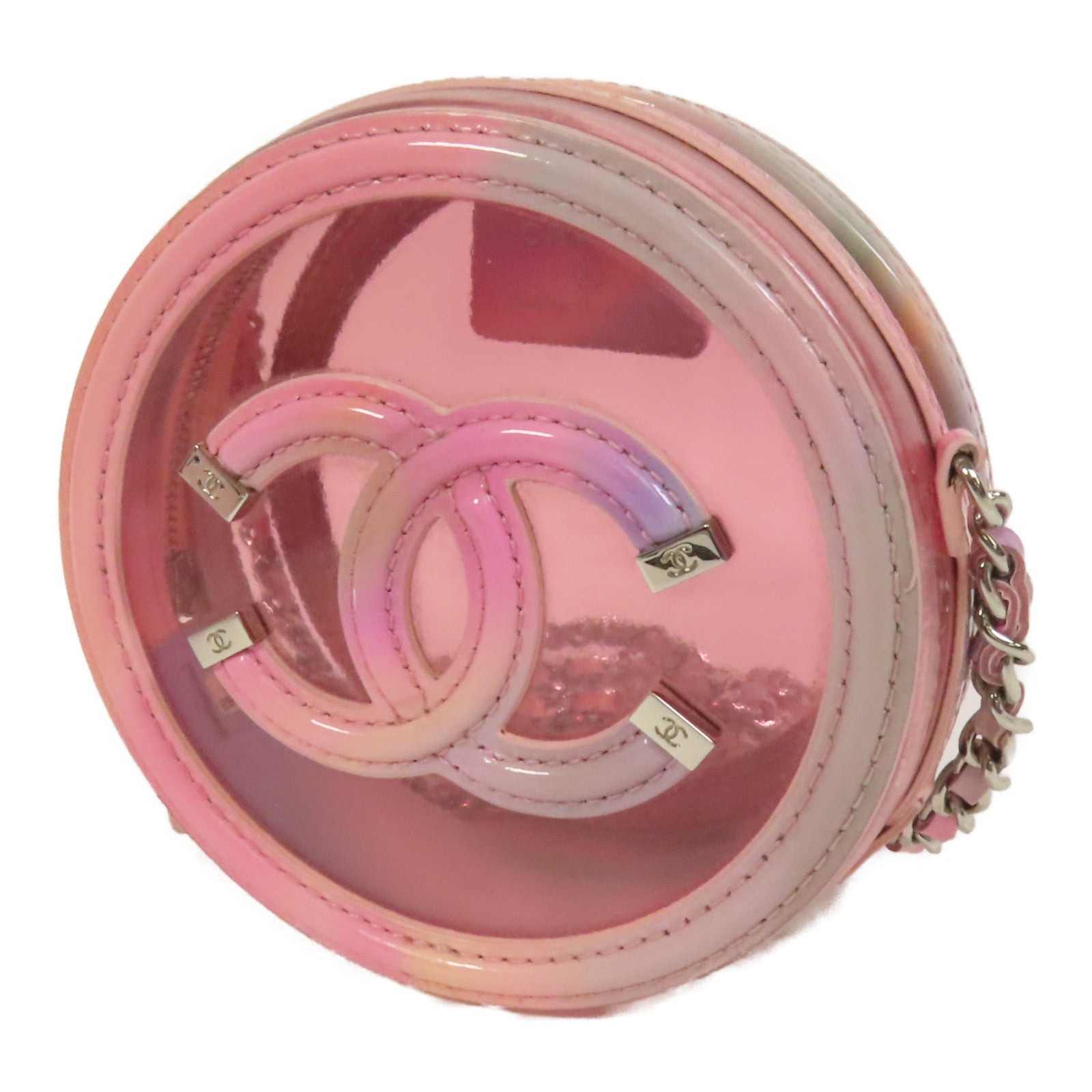 CHANEL PVC Chain Shoulder Bag銀扣肩背袋