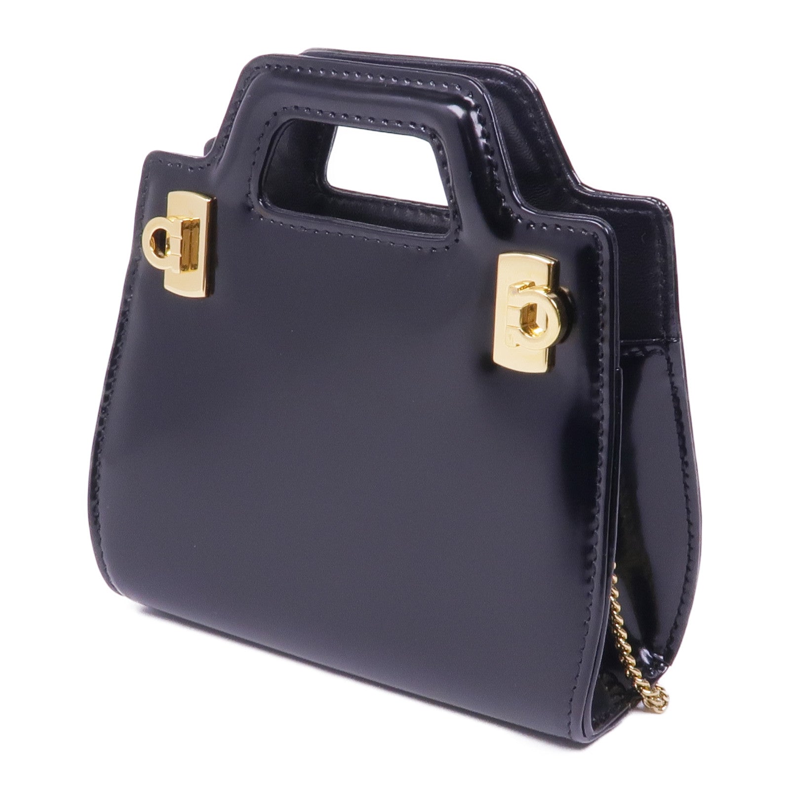 Salvatore Ferragamo 牛皮皮革Micro Wanda Bag金扣手挽肩背兩用袋