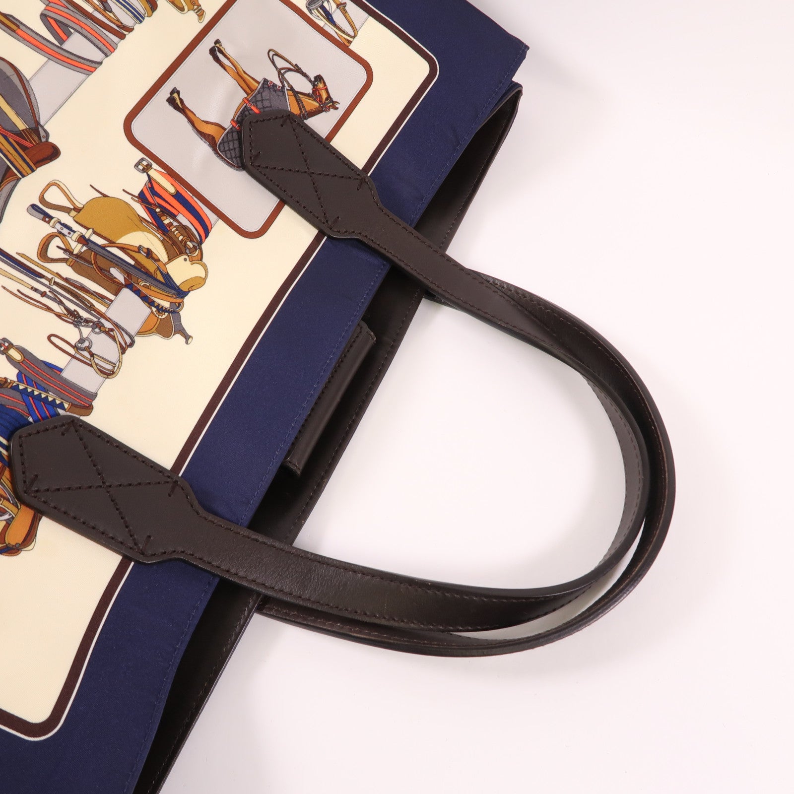 GUCCI SHW Tote Bag 387098 Nylon Navy Blue Beige