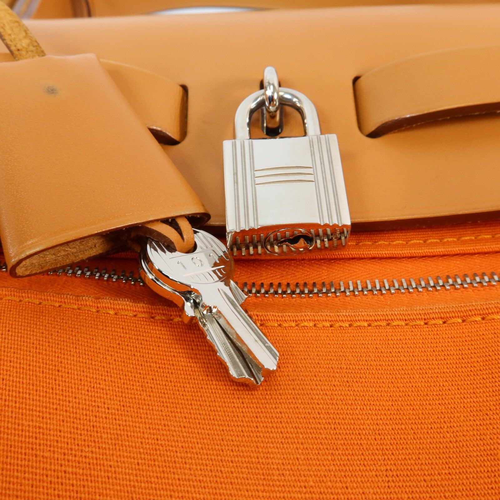 HERMES 帆布Herbag PM手挽肩背兩用袋Orange