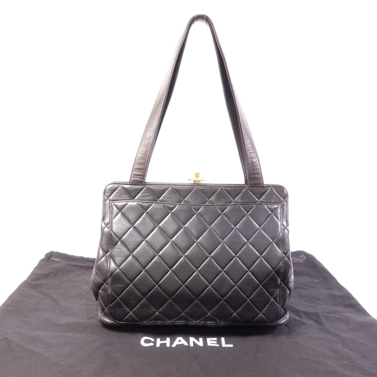 CHANEL 羊皮皮革Vintage Shoulder Bag金扣肩背袋