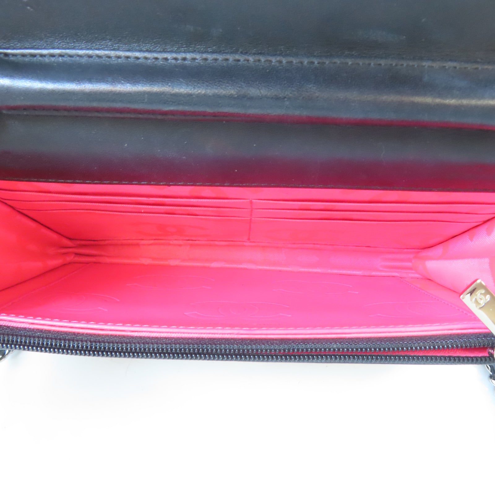 CHANEL 【激減優惠】菱格牛皮皮革Cambon Wallet On Chain銀扣鏈帶肩背袋黑色