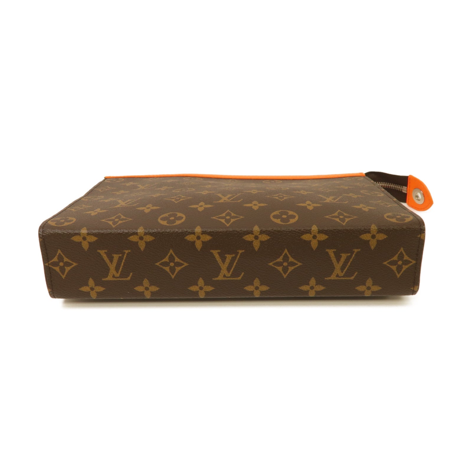 LOUIS VUITTON Monogram Pochette Voyage MM金扣手拿包棕色