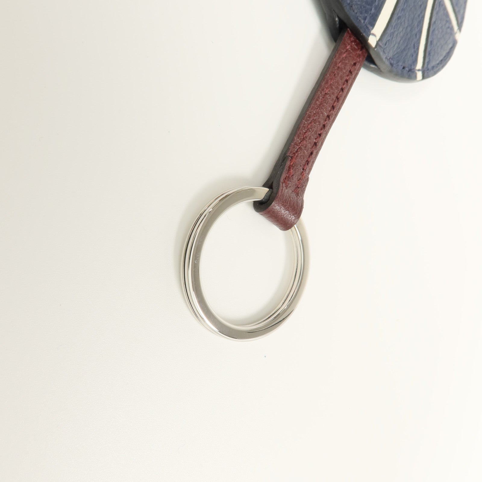 HERMES 【激減優惠】Evercolor皮革Key Charm銀扣鎖匙扣