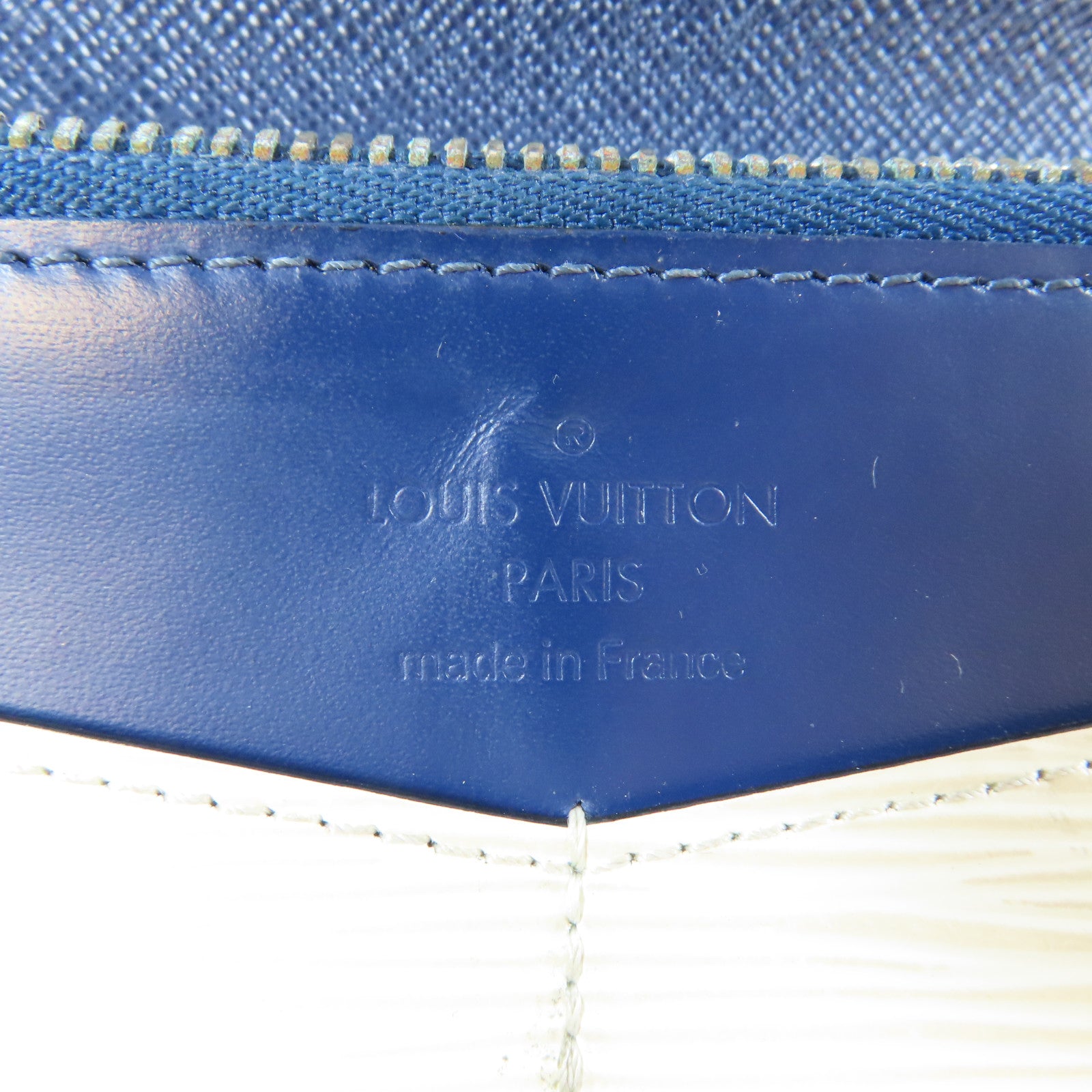 LOUIS VUITTON 【激減優惠】Epi Portefeuille Flore Wallet銀扣長錢包藍色/白色