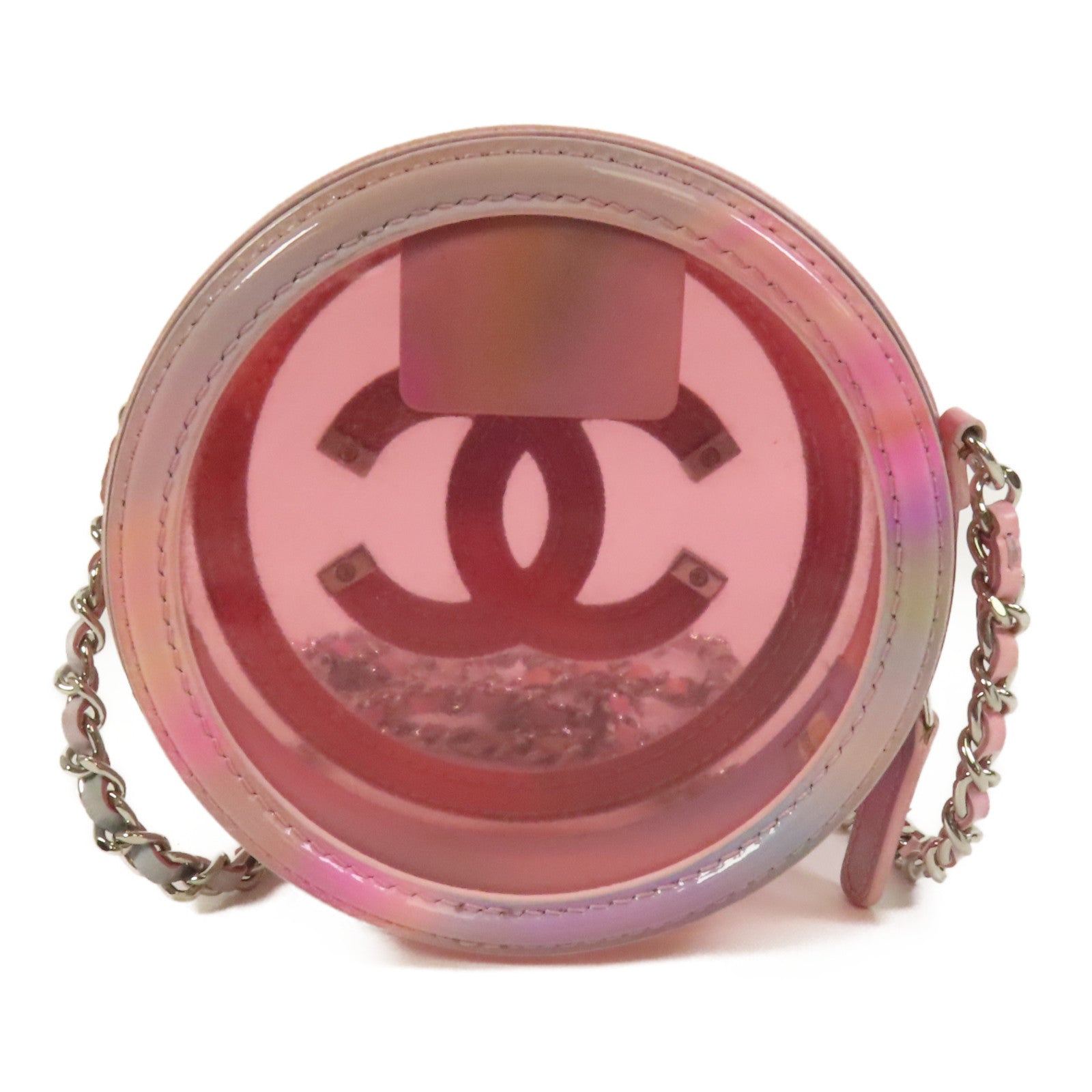 CHANEL PVC Chain Shoulder Bag銀扣肩背袋