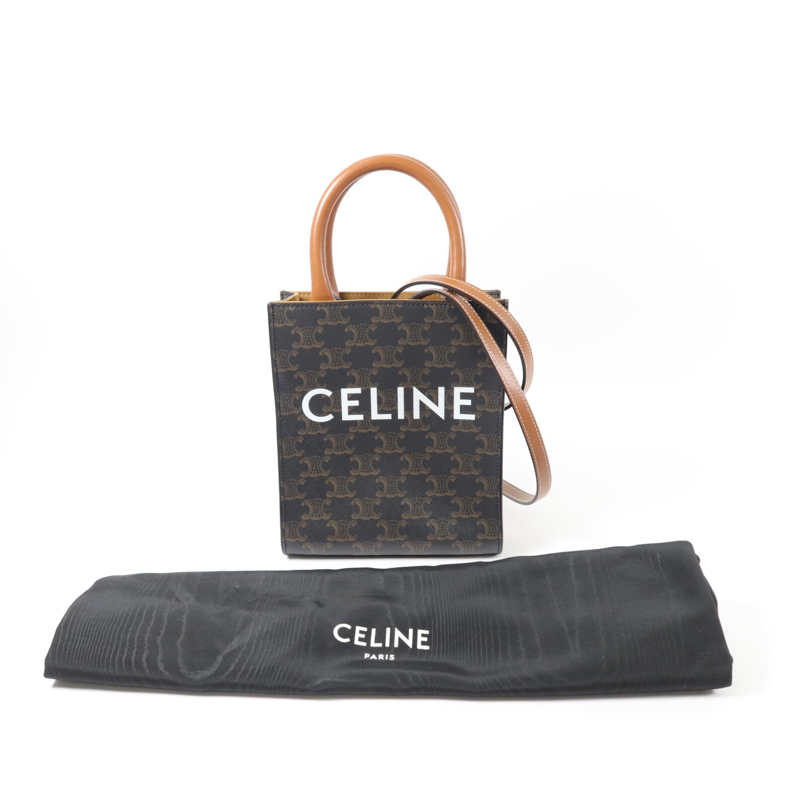 CELINE 塗層帆布Mini Vertical Cabas手挽肩背兩用袋