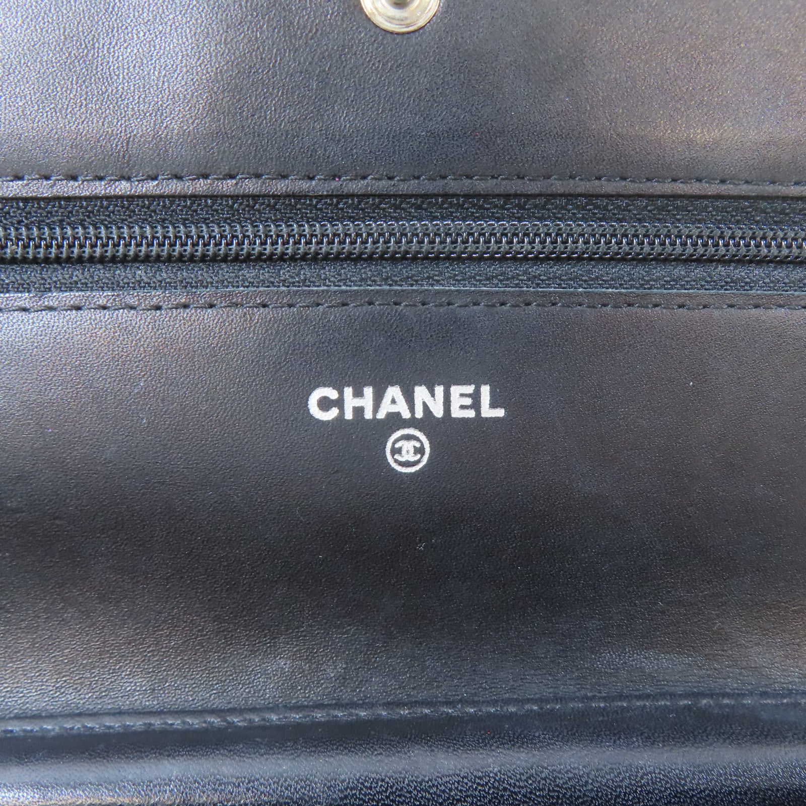 CHANEL 【激減優惠】菱格牛皮皮革Cambon Wallet On Chain銀扣鏈帶肩背袋黑色