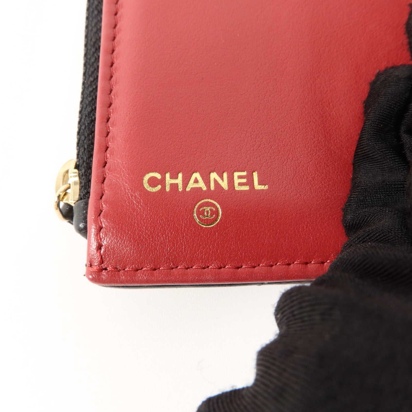 CHANEL 羊皮皮革Chanel 19 Small Wallet金扣錢包