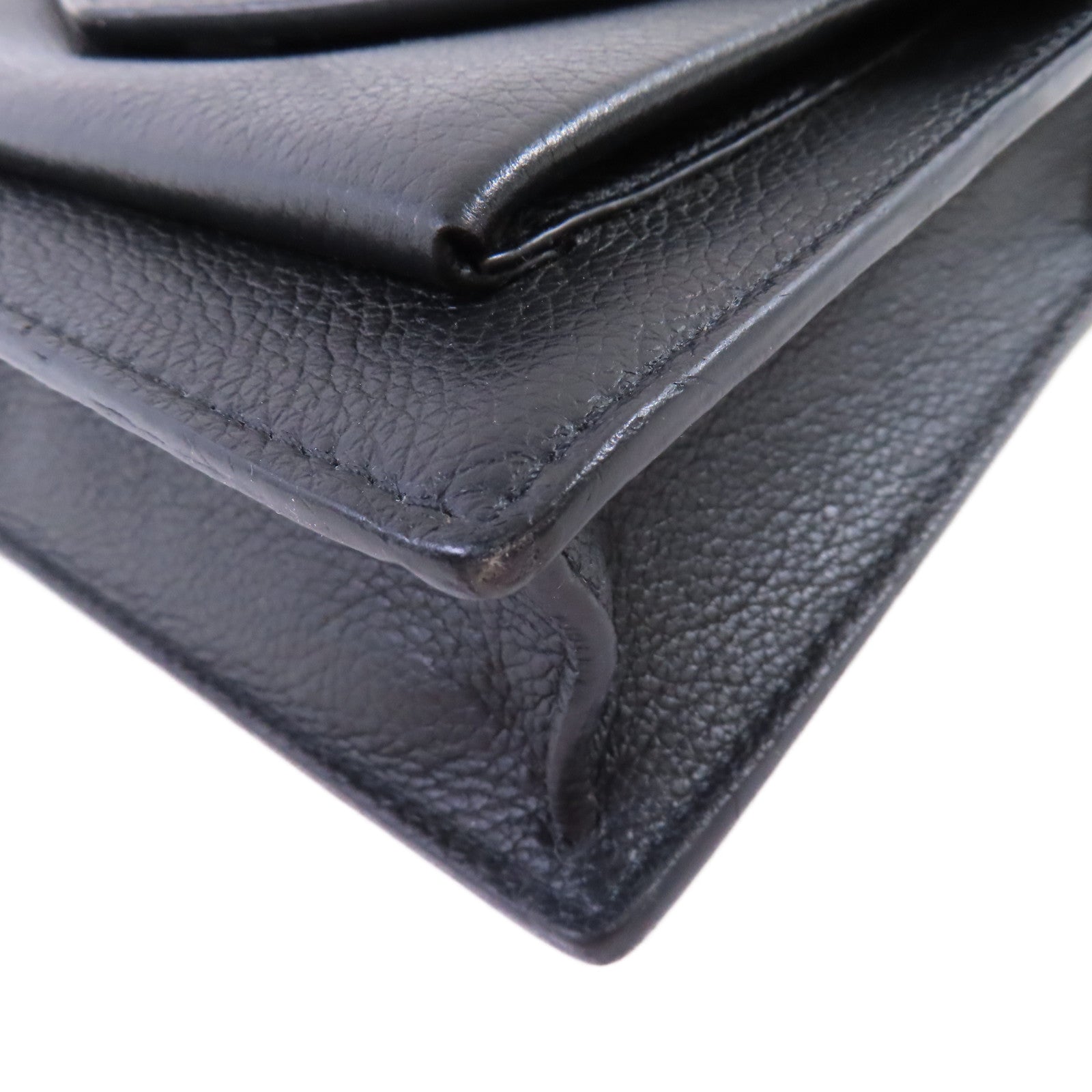 LOUIS VUITTON 牛皮皮革Mylockme Chain Pochette Shoulder Bag鏈帶肩背袋黑色