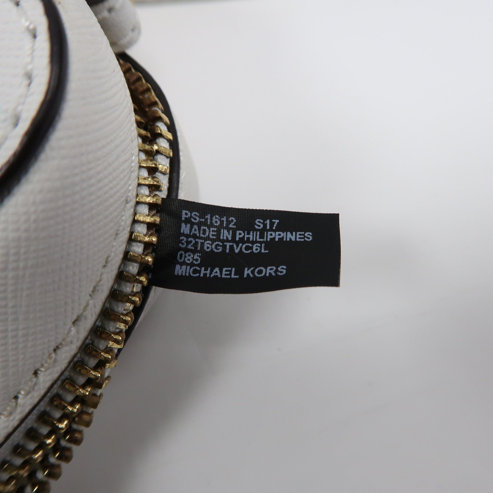 Michael Kors 皮革Jet Set Travel Medium金扣鏈帶肩背袋白色