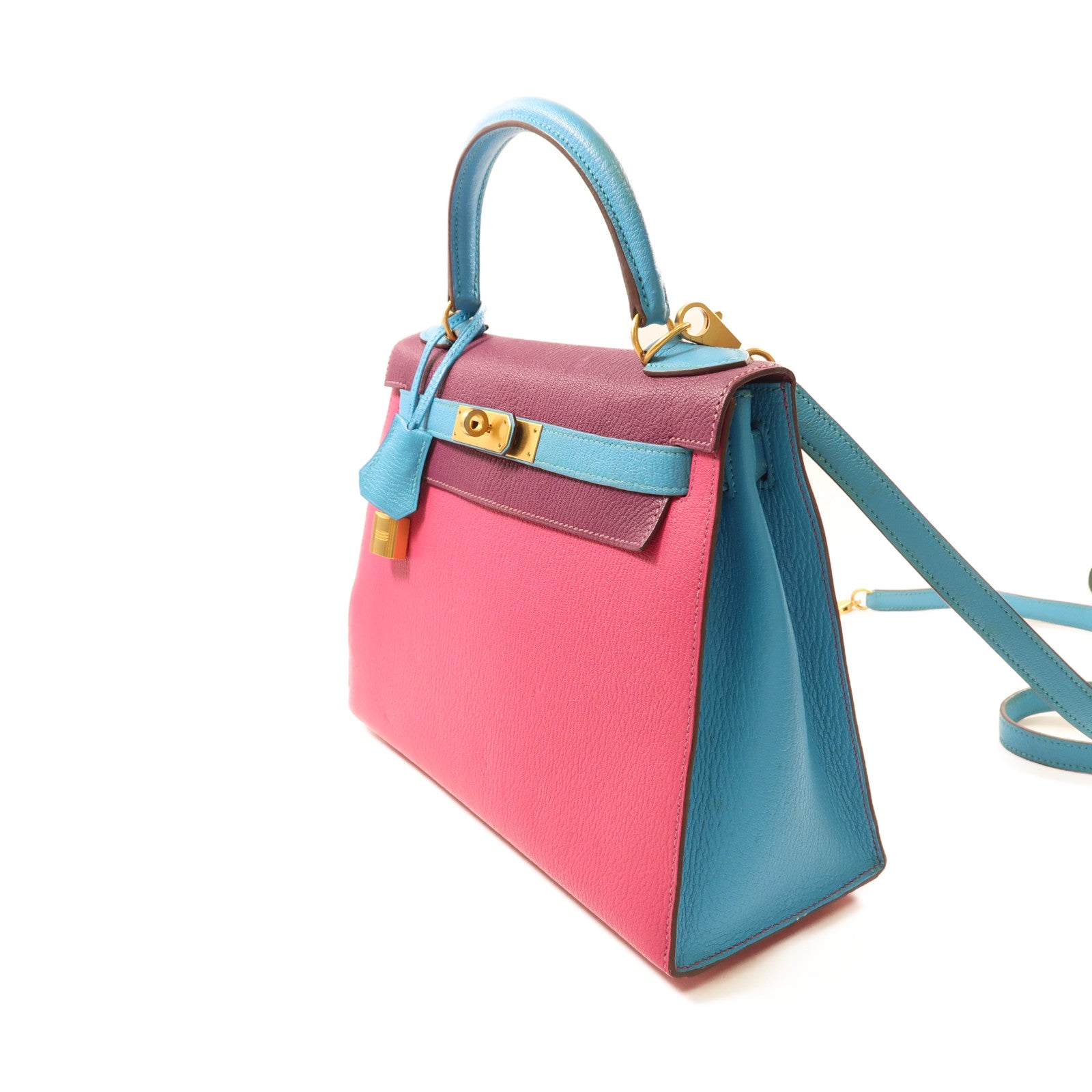 HERMES 【激減優惠】Chevre皮革Kelly 28金扣手挽肩背兩用袋
