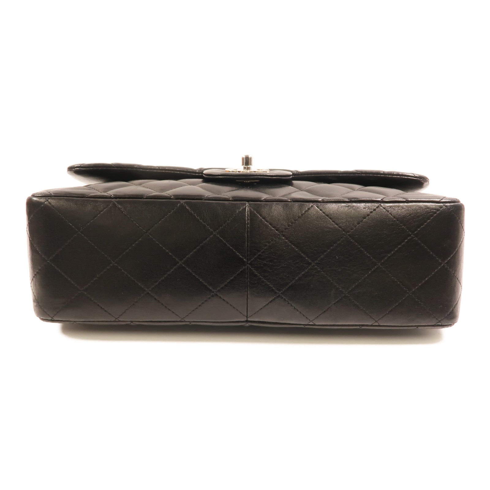 CHANEL 羊皮皮革Large Classic銀扣鏈帶肩背袋