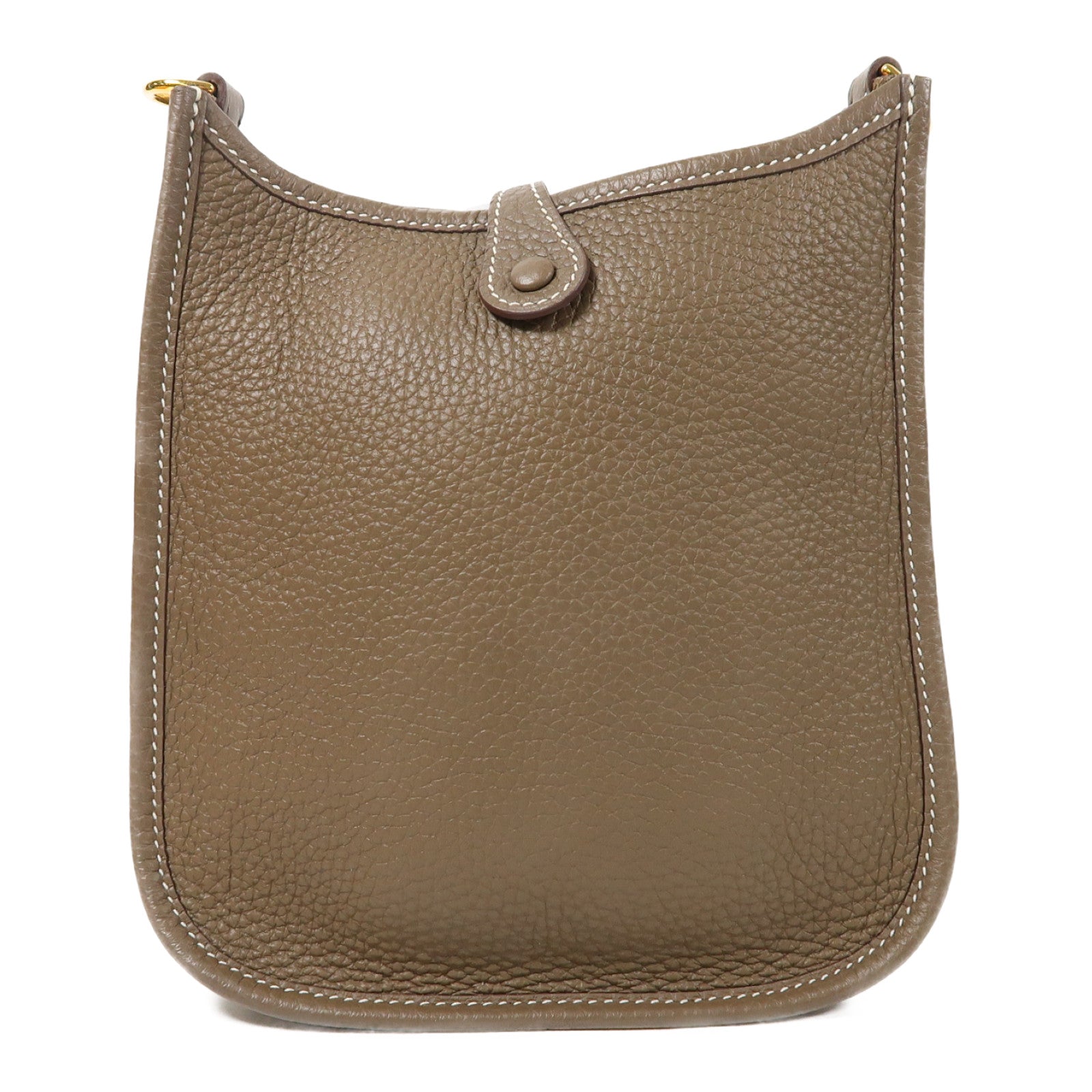 HERMES Clemence皮革Evelyne TPM金扣肩背袋Etoupe/大象灰