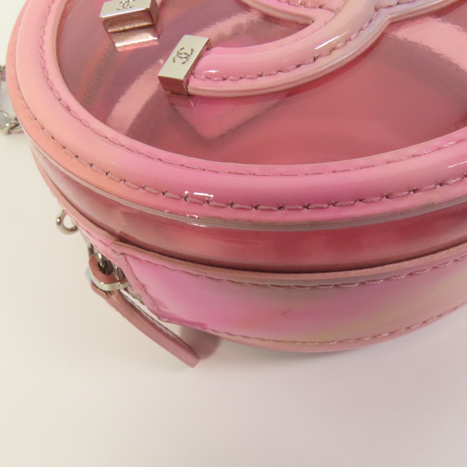 CHANEL PVC Chain Shoulder Bag銀扣肩背袋