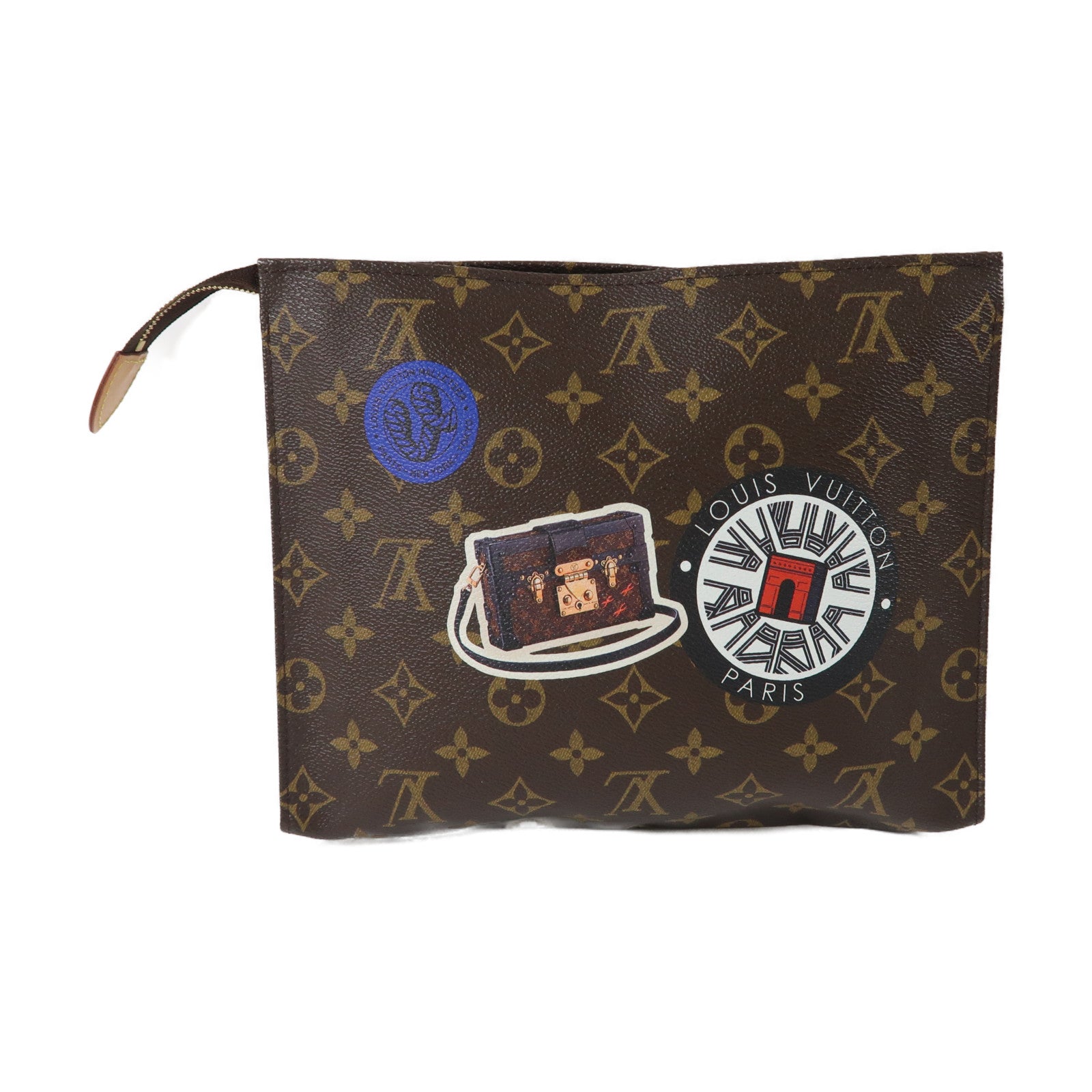 LOUIS VUITTON Monogram Poche Toilette 26金扣手拿包棕色