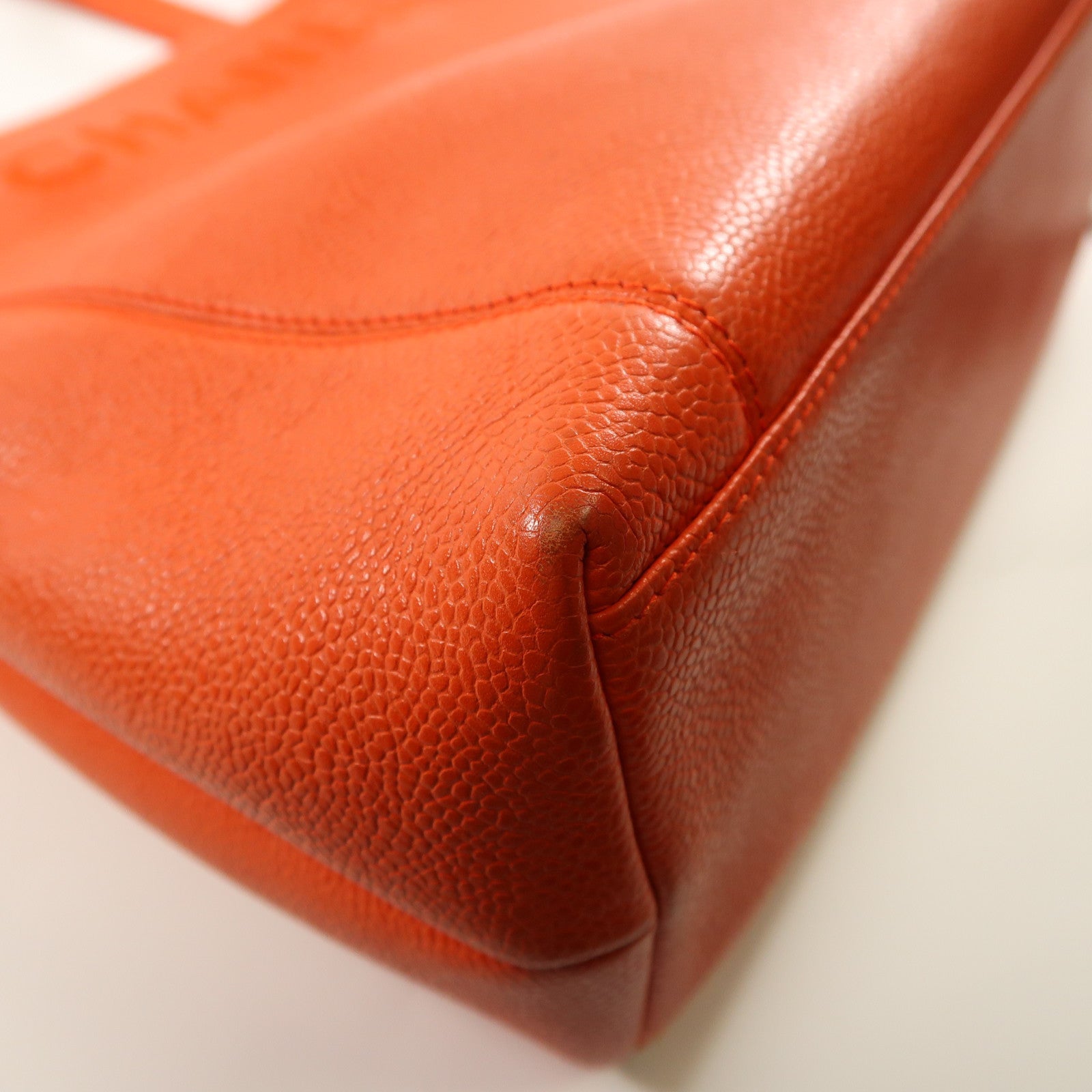 CHANEL (PRICE DOWN) CC GHW Shoulder Bag Calfskin Leather Orange