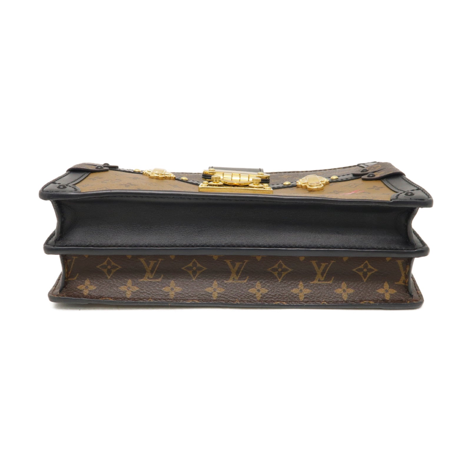 LOUIS VUITTON **【激減優惠】Monogram Reverse Trunk Clutch金扣肩背袋啡色/黑色
