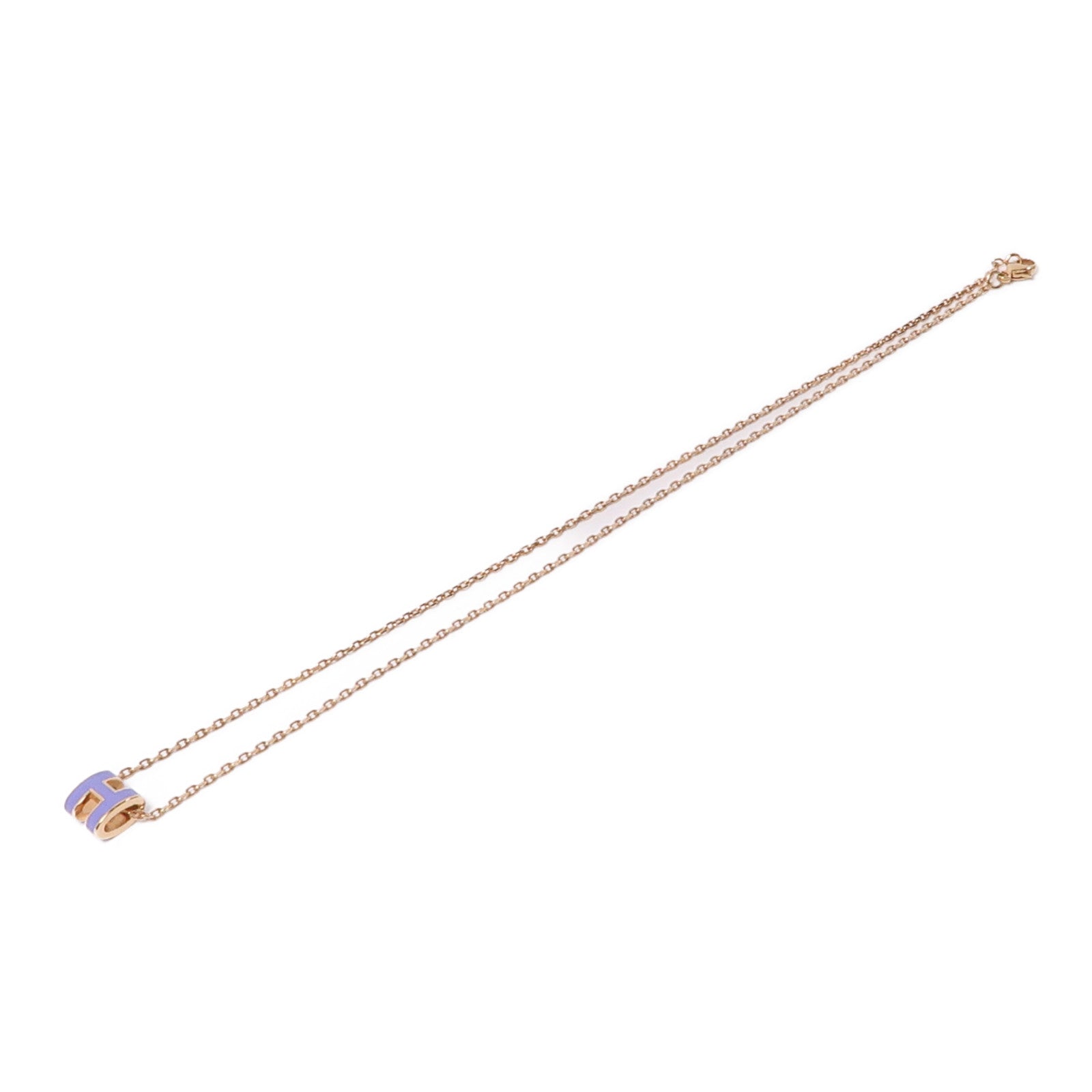 HERMES 金屬Mini Pop H Necklace項鍊紫色/金色