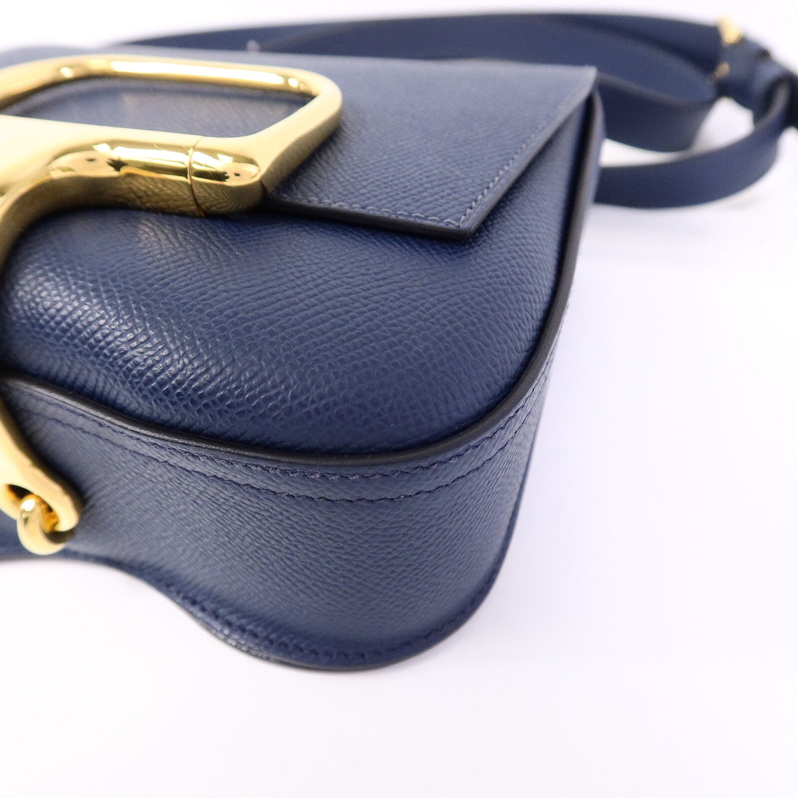 HERMES Epsom皮革Della Cavalleria Mini肩背袋Bleu Indigo