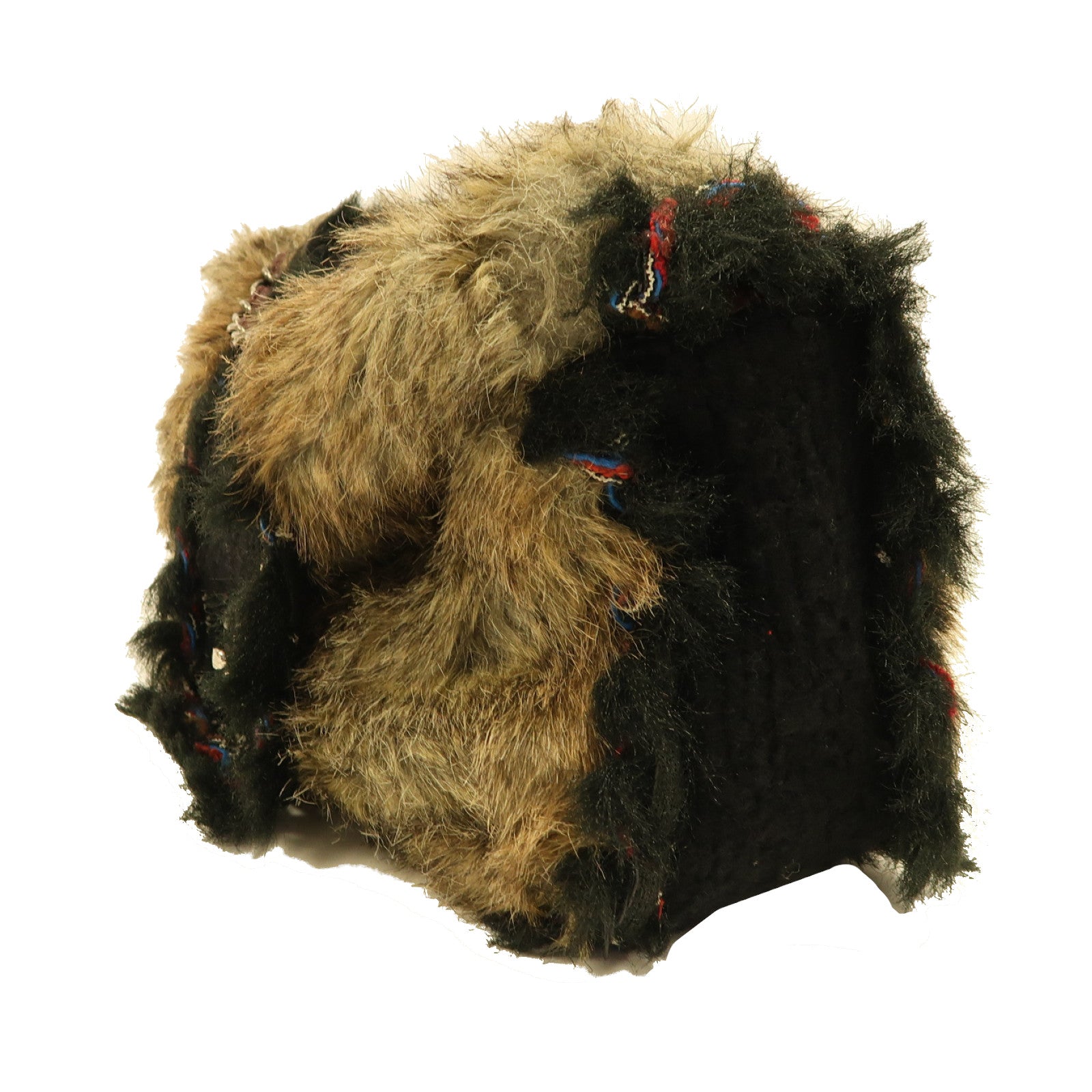 CHANEL 【激減優惠】軟呢/Fur Chain Shoulder銀扣鏈帶肩背袋米色/黑色