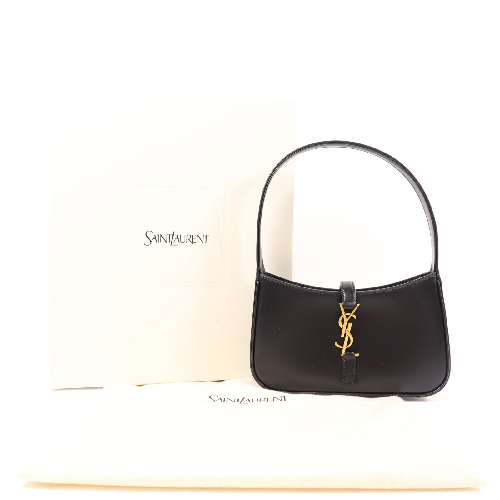SAINT LAURENT 【激減優惠】牛皮皮革Mini LE 5 A 7 In Smooth金扣手挽袋