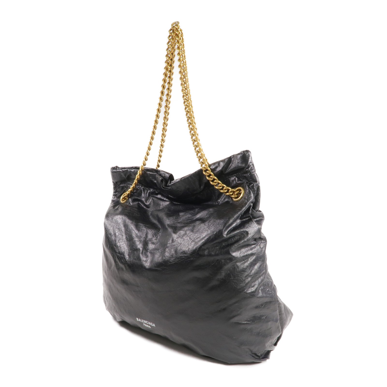 BALENCIAGA 牛皮皮革Crush Bag金扣鏈帶肩背袋