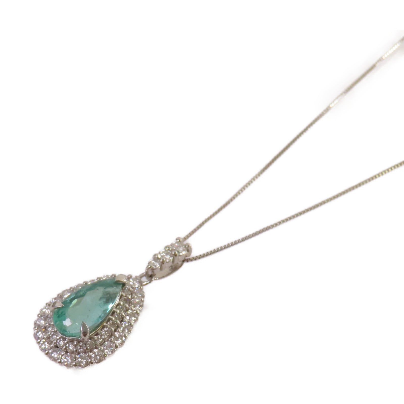 JEWELRY 【激減優惠】PT900/PT850鉑金/1.84ct碧壐/0.78ct鑽石Tourmaline Necklace項鏈