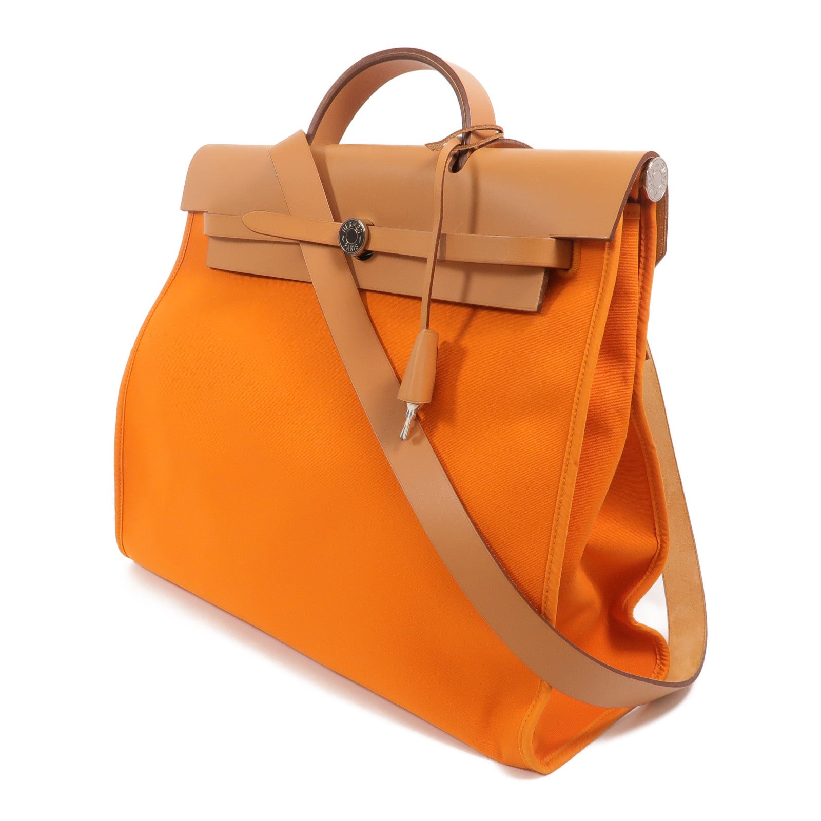 HERMES 帆布Herbag GM手挽肩背兩用袋Orange